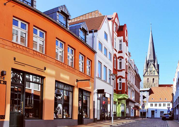 Rote Straße - Einkaufsstraße in Flensburgs